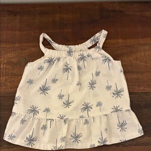 Carter's White and Blue Palm Print Camisole